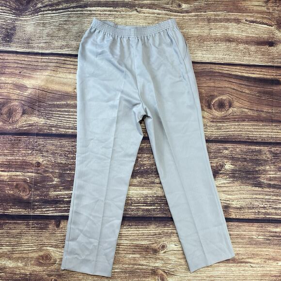 Philippe Marques Womens Size 12 Tan Solid Elastic Waist Trouser Pants - Picture 3 of 8